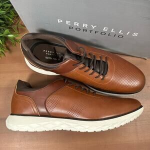 Perry Ellis Portfolio Men's Casual Brown Shoes Size 8.5